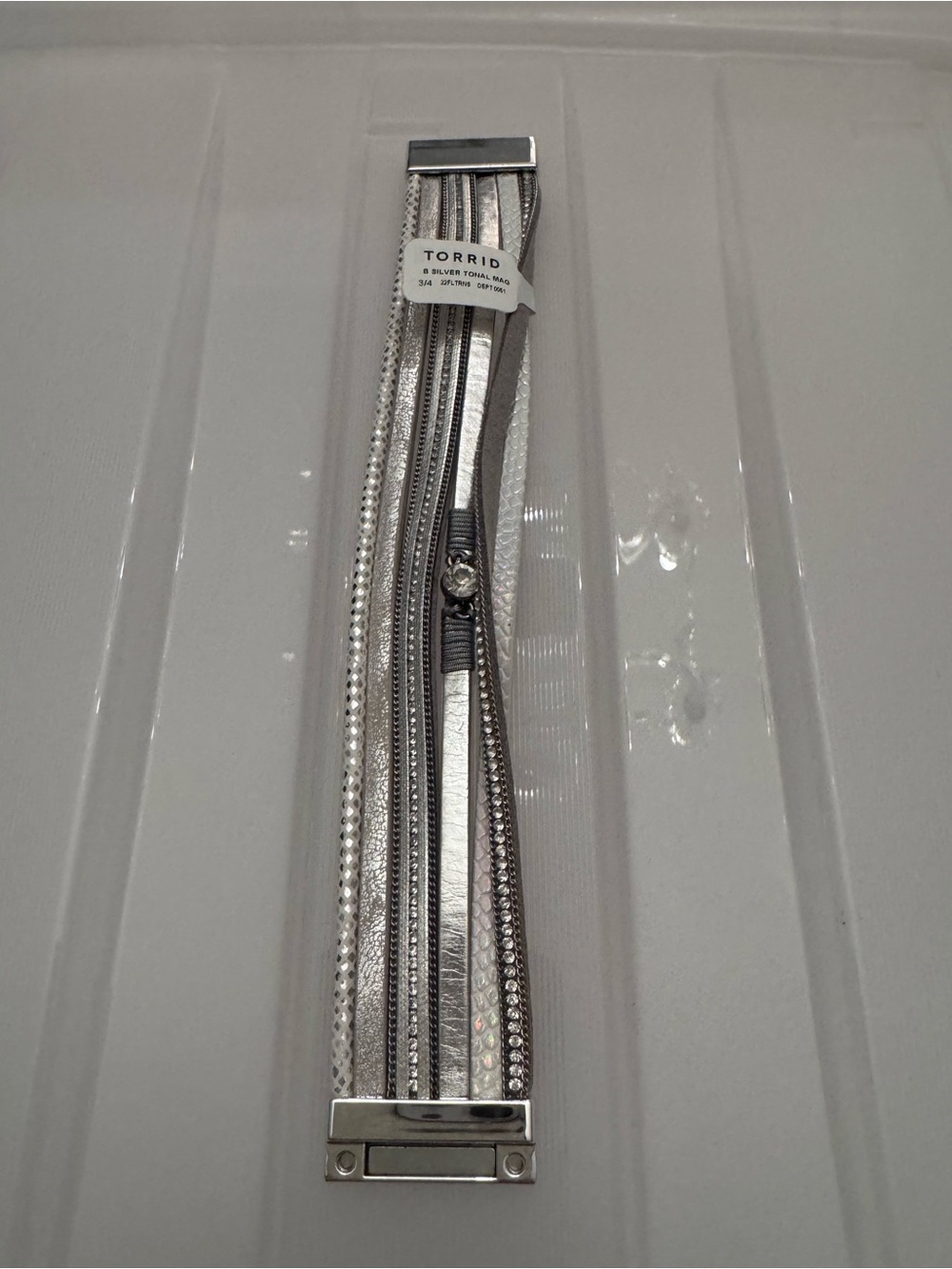 INC International Concepts Multi-Row Silver Tone Magnetic Bracelet